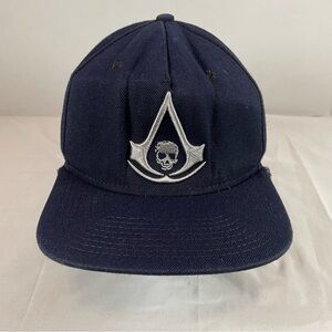 Assassins Creed IV Black Flag Snapback‎ Hat Navy Blue Video Game Promo Cap Skull